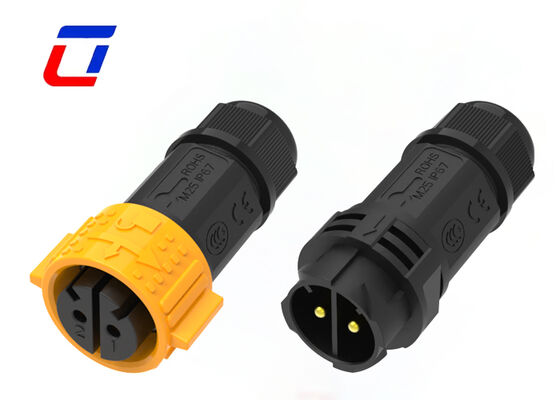 High Current 50A M25 Waterproof Power Connector 2 Pin PA66 Ulinkcon Circular Connector