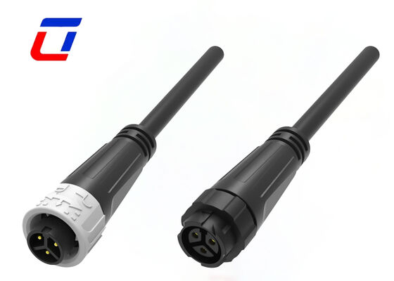 M16 3 Pin 10A Plastic Male Female Connectors Push Lock Waterproof Power Connector