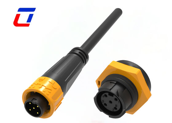 8A M16 5 Pin Outdoor Power Connector Plastic PA66 300V Waterproof Quick Lock Connector 