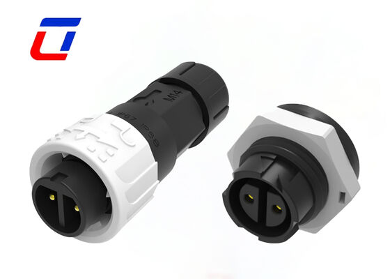 IP67 M16 10A 2 Pin Waterproof Connectors ODM Push Lock Circular Wire Power Connector