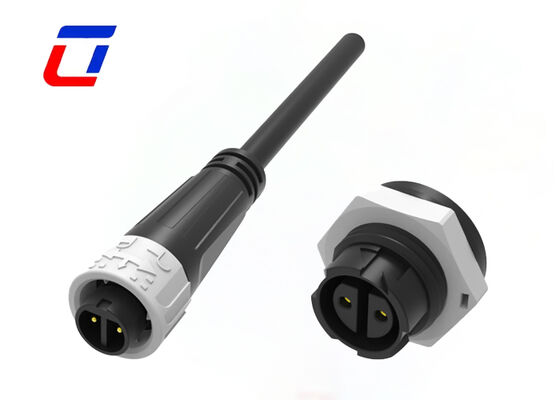 IP67 M16 10A 2 Pin Waterproof Connectors ODM Push Lock Circular Wire Power Connector