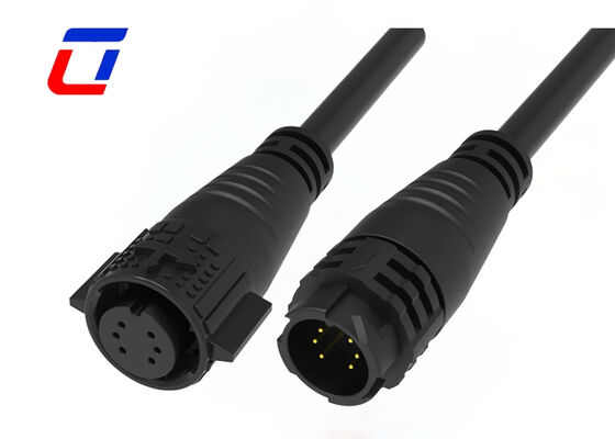 M19 6 Pin 10A Gold Plated Wire Connectors PA66 Waterproof Data Connector