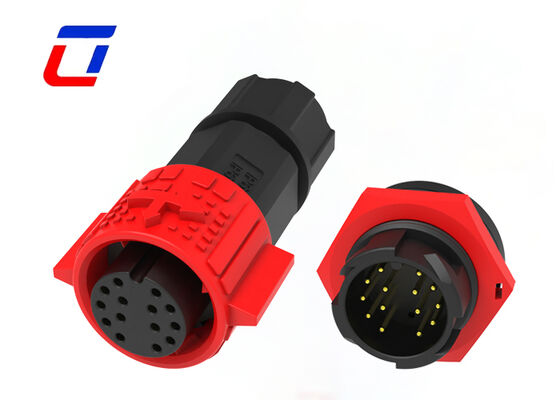 M19 Low Current 5A Outdoor Lighting Connectors Push Locking 14 Pin Waterproof Connector