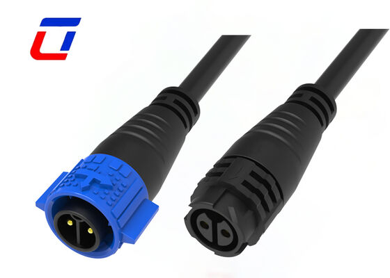 M19 20A 2 Pin Waterproof Cable Connector Self Locking Industrial Power Connector