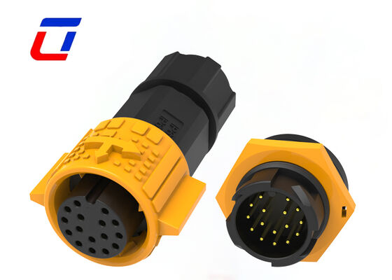 M19 300V 16 Pin Male Female Connector Push Lock IP67 Waterproof Connector Wire To Board