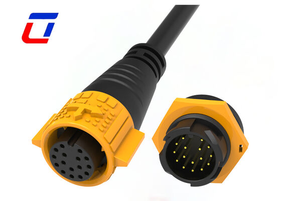 M19 300V 16 Pin Male Female Connector Push Lock IP67 Waterproof Connector Wire To Board