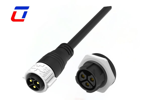 UL94-V0 3 Pin M25 50A Waterproof Cable Connector Self Locking IP67 Power Connector