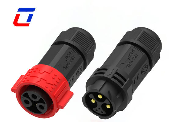 M25 3+3 Pin Panel Mount Power Signal Connector Push Locking 300V Connectors Waterproof