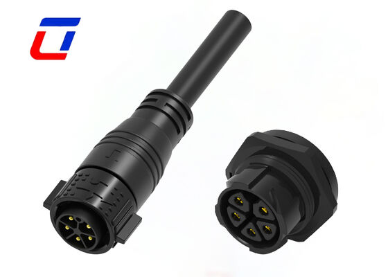 M25 20A 5 Pin Electrical Male Female Connectors RoHS Plastic PA66 Power Connector Push Lock