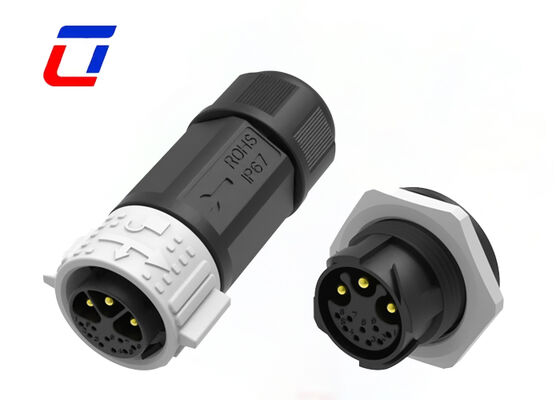 PA66 M25 12 Pin Plug And Socket Quick Lock IP67 Multi Pin Connector For New Energy