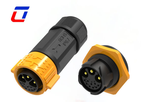 PA66 M25 12 Pin Plug And Socket Quick Lock IP67 Multi Pin Connector For New Energy