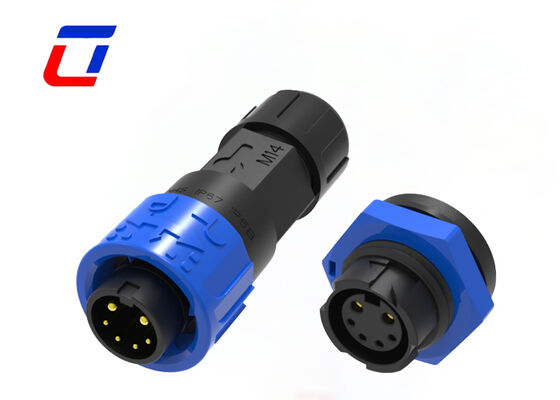 M16 2+4 Pin Plastic Circular Connector 300V Waterproof Outdoor Electrical Signal Connectors