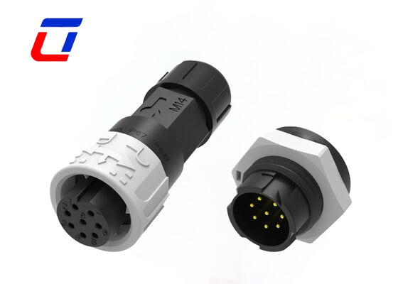 M16 8 Pin LED Wire To Wire/Board Connector 300V Waterproof Landscape Lighting Connectors
