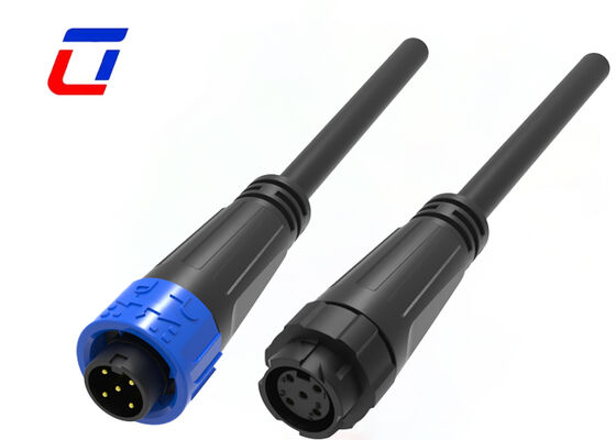 8A M16 5 Pin IP67 Power Connectors ODM Outdoor Waterproof Push Lock Connector