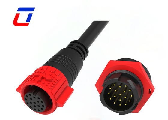 5A IP67 M19 Waterproof Plug And Socket Connectors Plastic PA66 18 Pin Data Connector