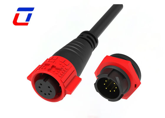 M19 7 Pin 5A Automotive Waterproof Wire Connectors PA66 Plastic Male Female Data Connector