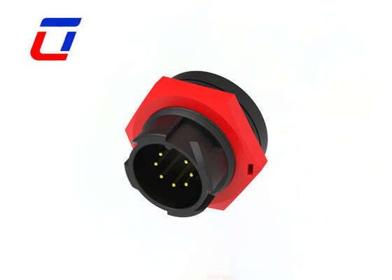 M19 7 Pin 5A Automotive Waterproof Wire Connectors PA66 Plastic Male Female Data Connector