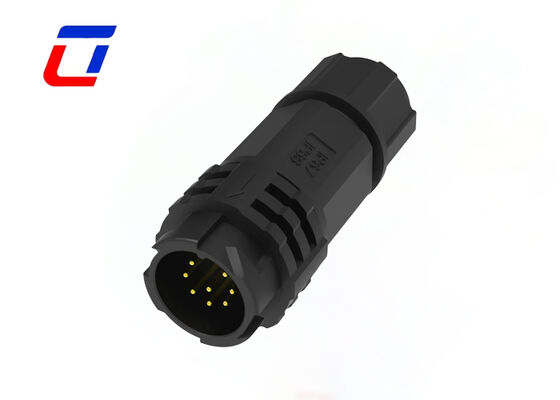 Low Voltage 300V M19 8 Pin Circular Connector PA66 Waterproof Push Lock Data Connector