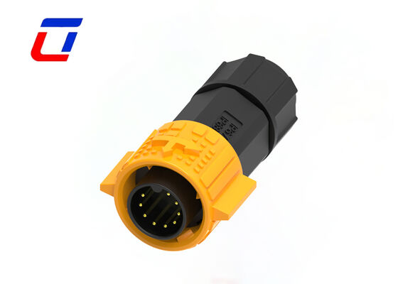 9 Pin Brass Gold-Plated Industrial Circular Connector 5A Low Current M19 Wire To Board