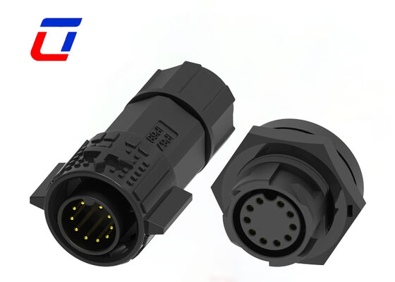 300V Circular Push Pull Connectors 10 Pin M19 Waterproof Connector For Outdoor LED Displays