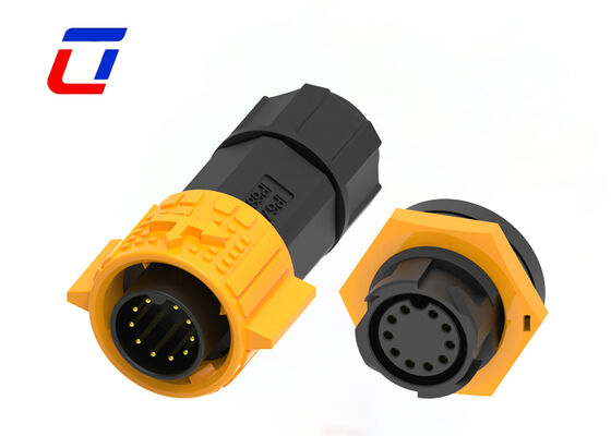 300V Circular Push Pull Connectors 10 Pin M19 Waterproof Connector For Outdoor LED Displays