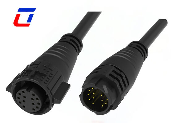 PA66 M19 14 Pin IP67 Waterproof Connector 300V Data Male To Female Connector