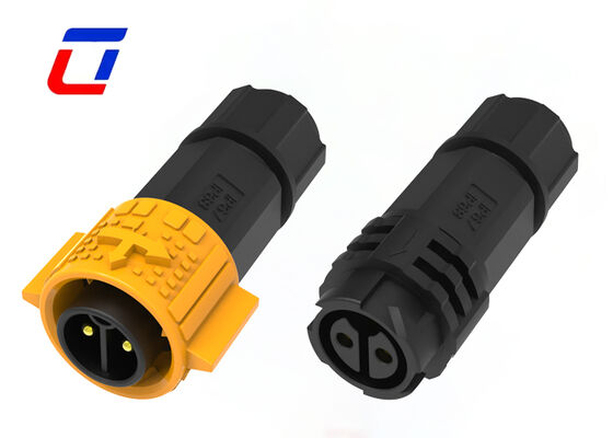 M19 20A 2 Pin Circular Power Connector Waterproof Outdoor IP67 For Industrial Automation