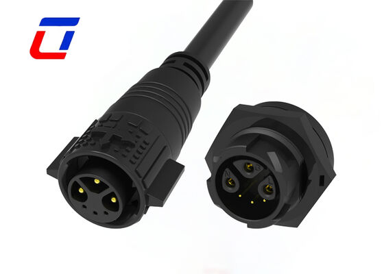 PA66 M19 Outdoor Waterproof Cable Connector Power And Signal 3+3 Multi Pin Connectors 300V