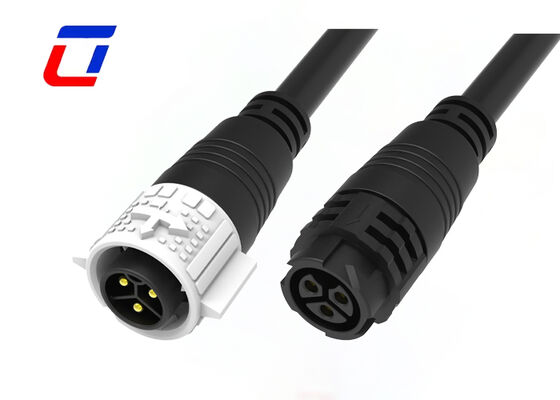PA66 3 Pin 20A Molded Cable Connector Outdoor M19 Waterproof Connector For New Energy