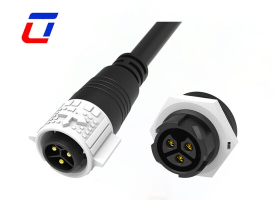 PA66 3 Pin 20A Molded Cable Connector Outdoor M19 Waterproof Connector For New Energy