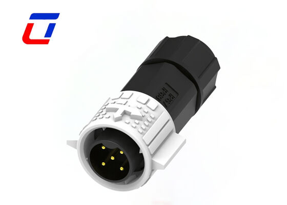 20A IP67 Waterproof Quick Lock Electrical Connectors M19 5 Pin Plastic Male Female Connector