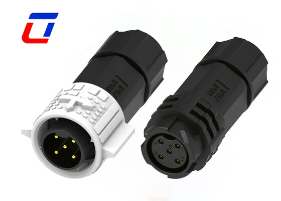 20A IP67 Waterproof Quick Lock Electrical Connectors M19 5 Pin Plastic Male Female Connector