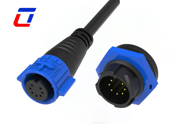 300V 5A 7 Pin Waterproof Connector M19 Plastic Male Female Data Wire To Board Connector