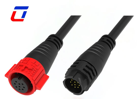 5A 300V 9 Pin M19 Molded Cable Connectors Push Lock Waterproof Data Connector