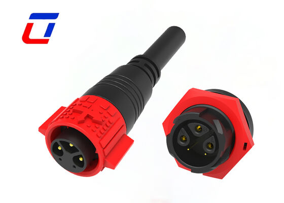 300V 3+2 Pin Cable Connectors Waterproof Red M19 Data Quick Connector For Lighting