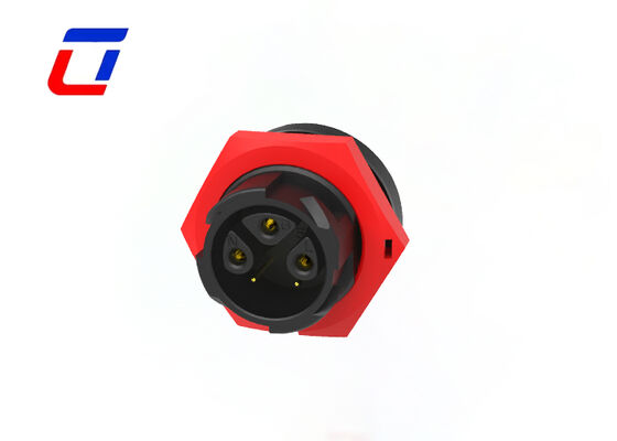 300V 3+2 Pin Cable Connectors Waterproof Red M19 Data Quick Connector For Lighting