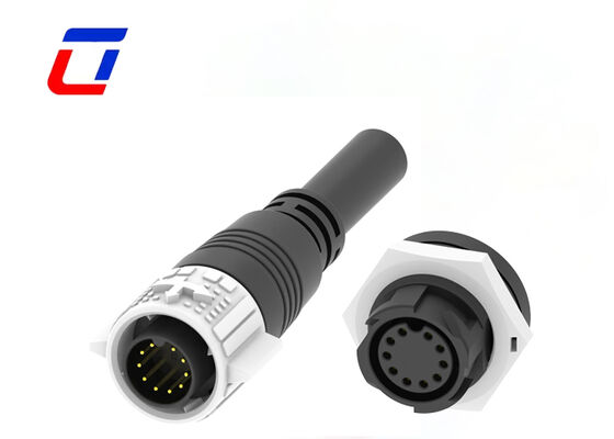 M19 10 Pin Waterproof Panel Mount Connector 5A 300V Quick Lock Round Data Connector