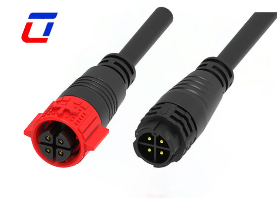 20A PA66 4 Pin Wire To Wire Connector M19 Push Lock IP67 Waterproof Power Connector