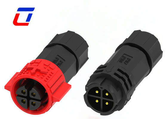 20A PA66 4 Pin Wire To Wire Connector M19 Push Lock IP67 Waterproof Power Connector