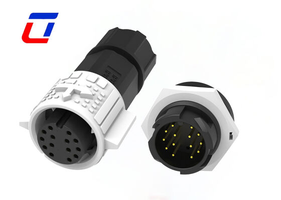 M19 14 Pin Waterproof Data Connector 300V ODM Quick Lock CE Obtain Male Female Connector