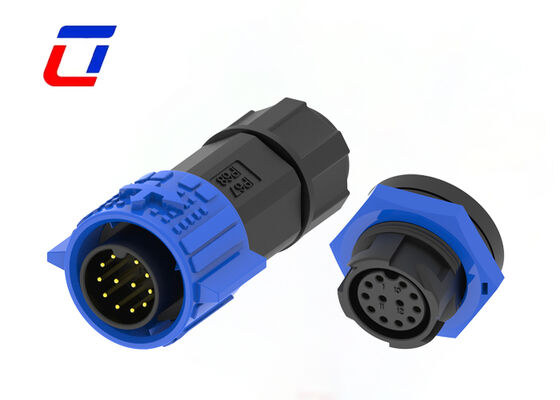 M19 12 Pin 300V IP67 Circular Plastic Connectors Push Locking Waterproof Data Connector