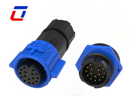 PA66 16 Pin M19 Panel Mount Circular Connector 5A IP67 Waterproof Quick Connector