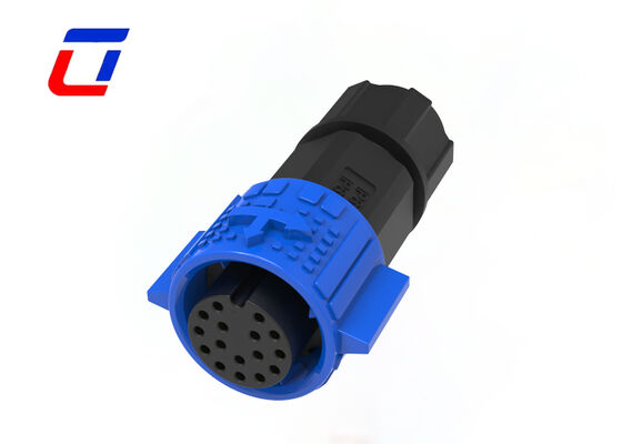 PA66 16 Pin M19 Panel Mount Circular Connector 5A IP67 Waterproof Quick Connector