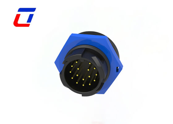 PA66 16 Pin M19 Panel Mount Circular Connector 5A IP67 Waterproof Quick Connector