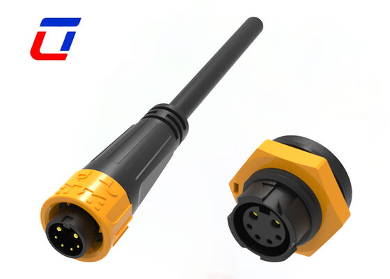 300V M16 2+4 Pin 20A Signal And Power Connectors IP67 Molded Cable Connectors
