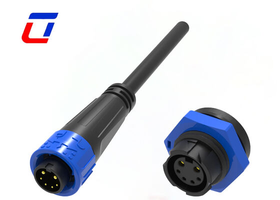 300V M16 2+4 Pin 20A Signal And Power Connectors IP67 Molded Cable Connectors