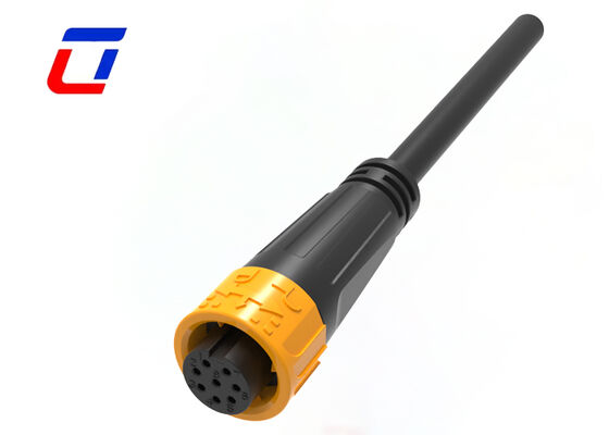 Gold Plated M16 8Pin Plastic Male Female Connectors 300V Waterproof Cable Connector