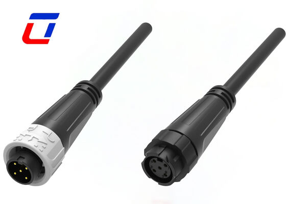 Waterproof Outdoor Cable Connector 8A 125V Push Locking M16 5 Pin Power Connector