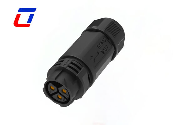 50A PA66 3 Pin Waterproof Circular Connector M25 600V IP67 Power Quick Connectors