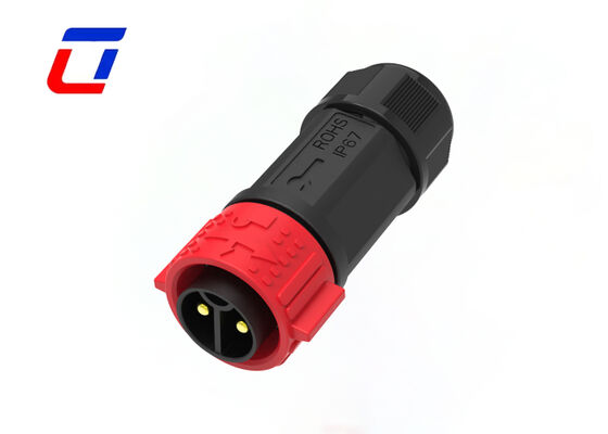 50A High Current PA66 2 Pin Panel Mount Power Connector Push Lock 600V Round Connectors